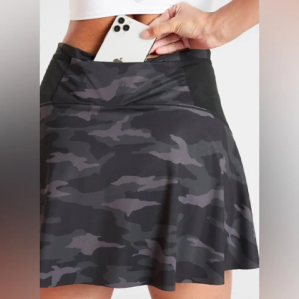 Athleta Match Point Black Camouflage Women's Skort with built in shorts - Picture 3 of 15